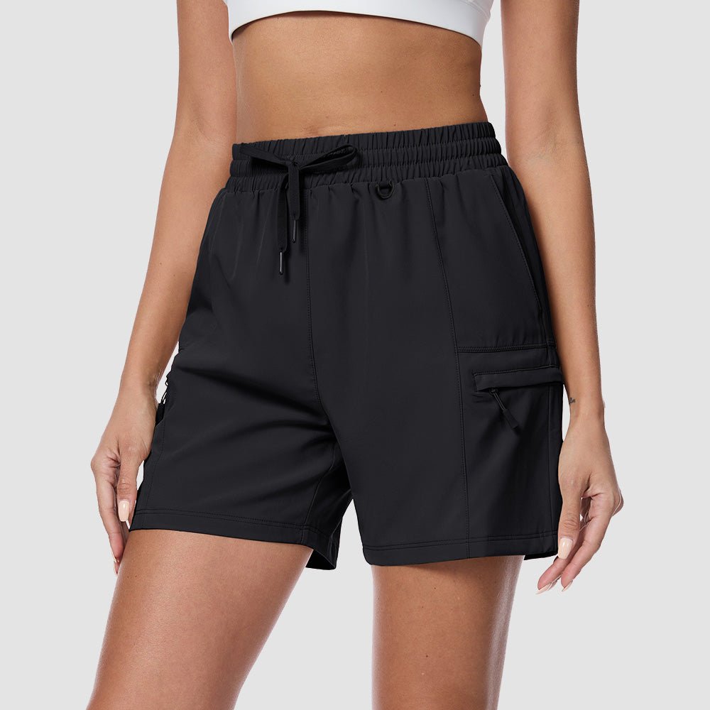 Black Women's Hiking Cargo Shorts UPF 50+ Quick Dry Golf Shorts - MAGCOMSEN