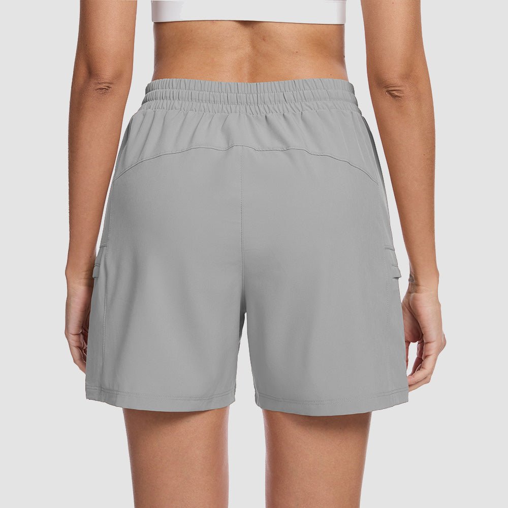 Light Grey Women's Hiking Cargo Shorts UPF 50+ Quick Dry Golf Shorts - MAGCOMSEN