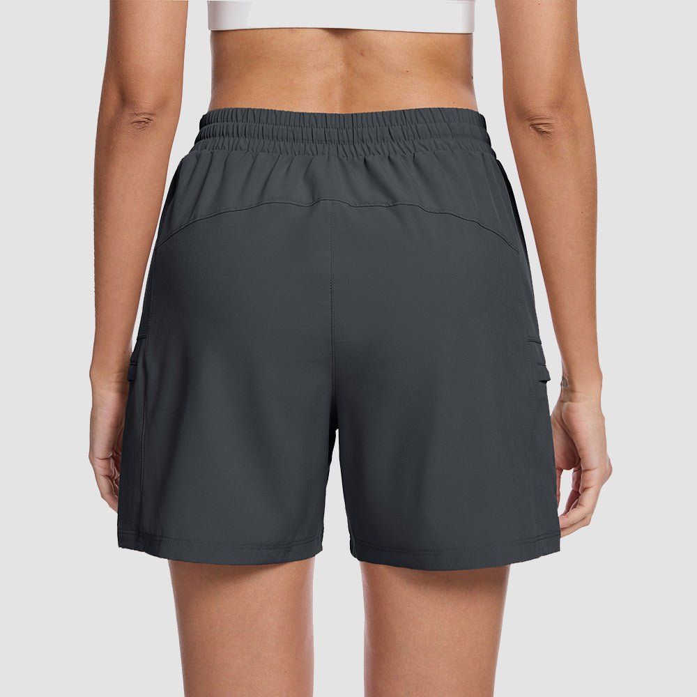 Light Grey Women's Hiking Cargo Shorts UPF 50+ Quick Dry Golf Shorts - MAGCOMSEN