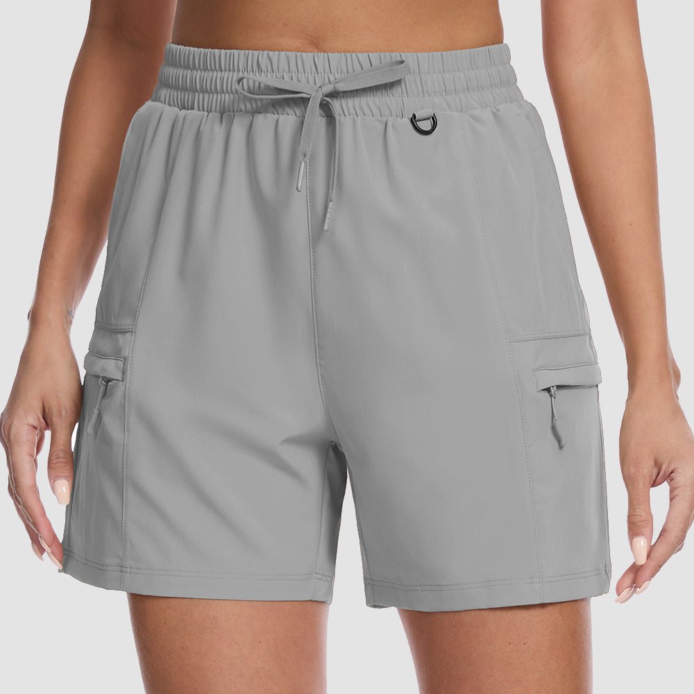 Light Grey Women's Hiking Cargo Shorts UPF 50+ Quick Dry Golf Shorts - MAGCOMSEN