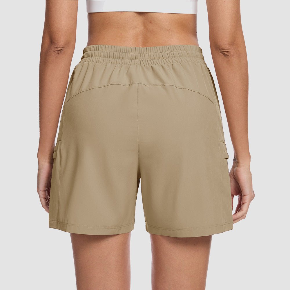 Khaki Women's Hiking Cargo Shorts UPF 50+ Quick Dry Golf Shorts - MAGCOMSEN