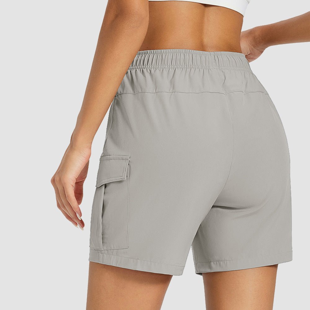 Light Gray Women's Hiking Cargo Shorts UPF 50+ Quick Dry Golf Shorts with Zipper Pockets - MAGCOMSEN