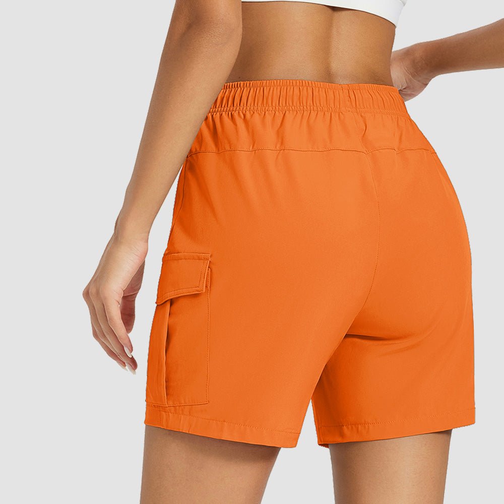 Orange Women's Hiking Cargo Shorts UPF 50+ Quick Dry Golf Shorts with Zipper Pockets - MAGCOMSEN