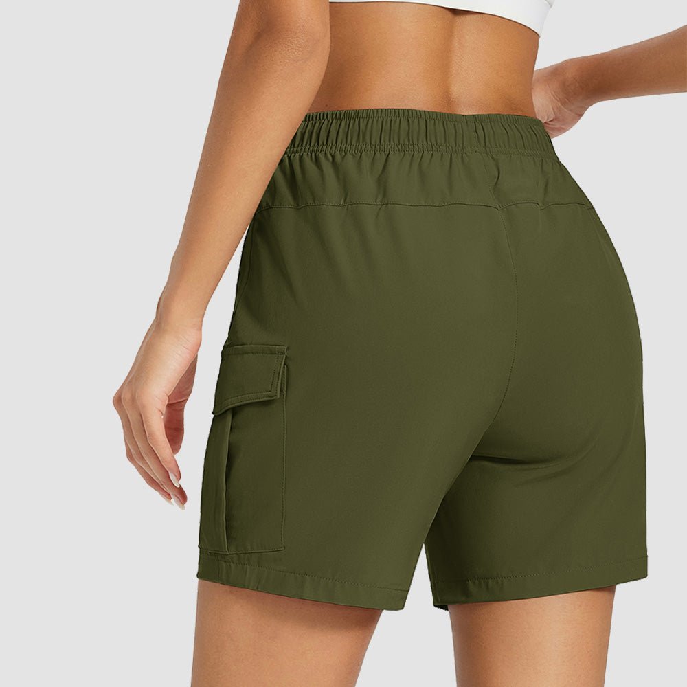 Armygreen Women's Hiking Cargo Shorts UPF 50+ Quick Dry Golf Shorts with Zipper Pockets - MAGCOMSEN