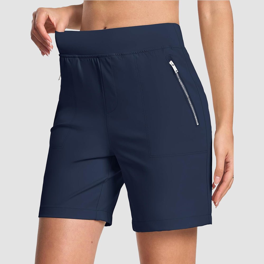 Navy Women's Lightweight Athletic Hiking Shorts - MAGCOMSEN