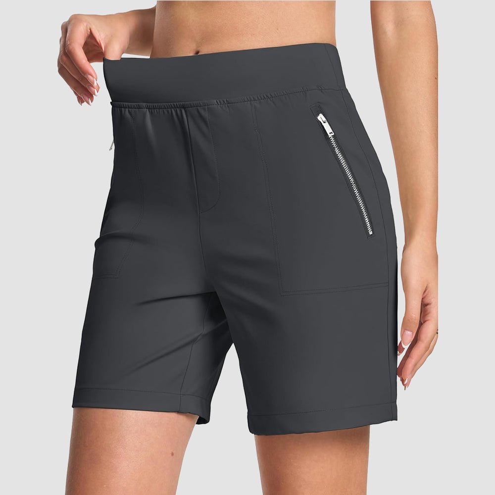 Women's Lightweight Athletic Hiking Shorts Dark Grey by MAGCOMSEN #Color_Dark Grey