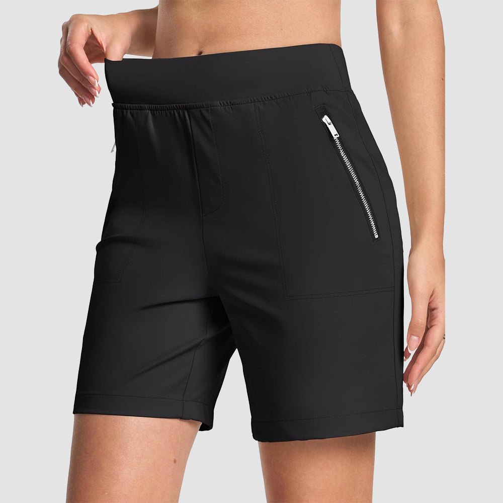 Women's Lightweight Athletic Hiking Shorts Black by MAGCOMSEN #Color_Black
