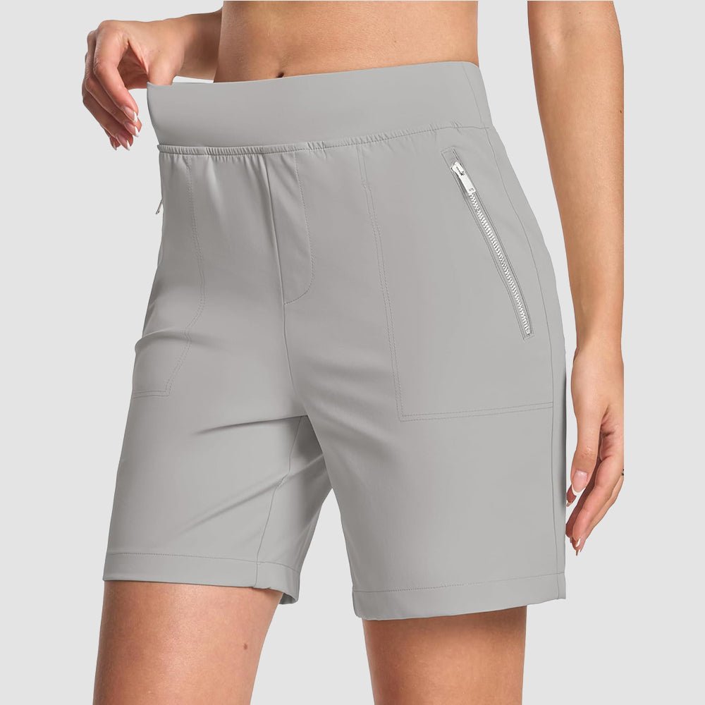 Women's Lightweight Athletic Hiking Shorts Light Gray by MAGCOMSEN #Color_Light Gray
