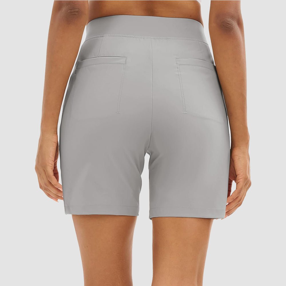 Light Gray Women's Lightweight Athletic Hiking Shorts - MAGCOMSEN