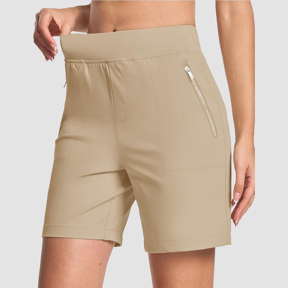 Women's Lightweight Athletic Hiking Shorts Light Khaki by MAGCOMSEN #Color_Light Khaki