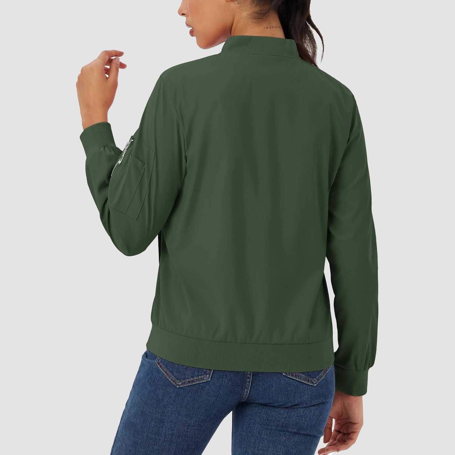 Women's Lightweight Bomber Jacket | 5 - Pocket Zip - Up Windbreaker - MAGCOMSEN