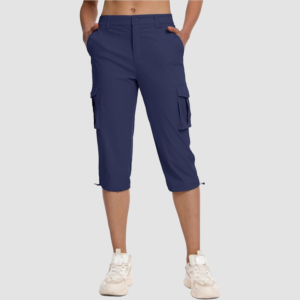 Women's Lightweight Cargo Capris with 6 Pockets Navy by MAGCOMSEN #Color_Navy