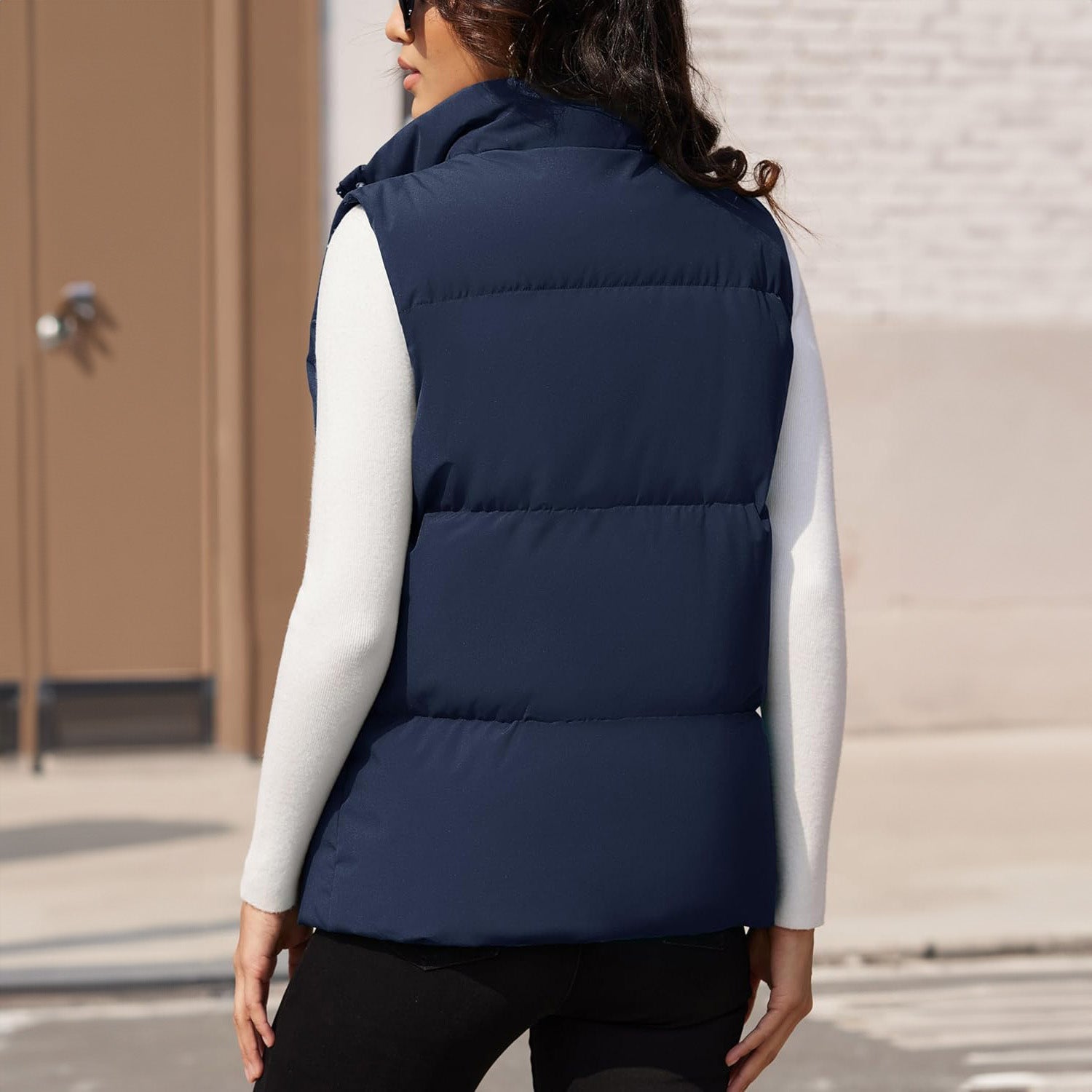 Navy Women's Oversized Puffer Vest - MAGCOMSEN