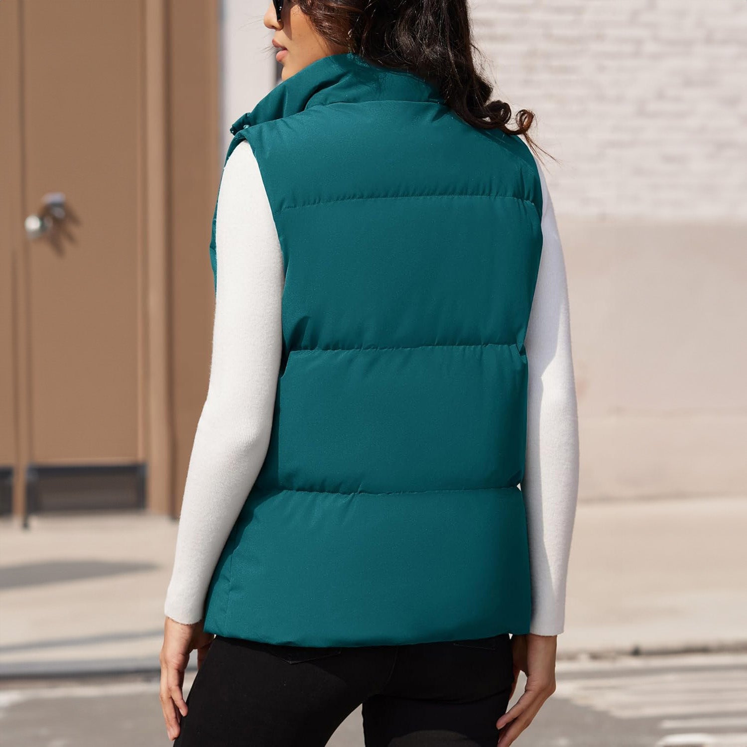Emerald Green Women's Oversized Puffer Vest - MAGCOMSEN