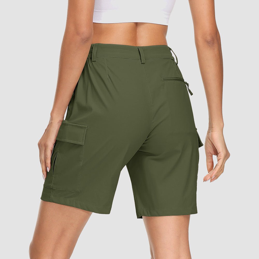 Dark Grey Women's Quick Dry Cargo Shorts - 5 - Pocket & Ripstop - MAGCOMSEN