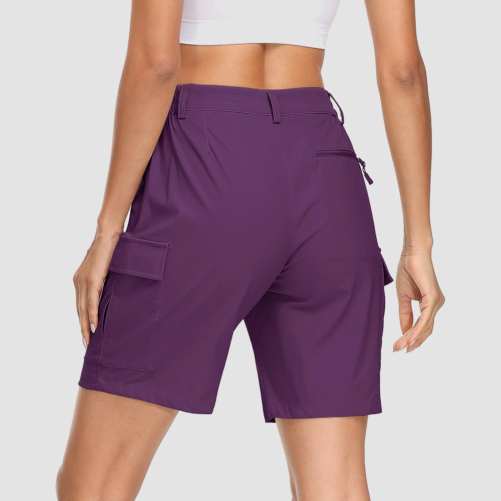 Dark Grey Women's Quick Dry Cargo Shorts - 5 - Pocket & Ripstop - MAGCOMSEN