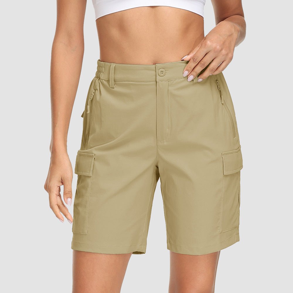 Dark Grey Women's Quick Dry Cargo Shorts - 5 - Pocket & Ripstop - MAGCOMSEN