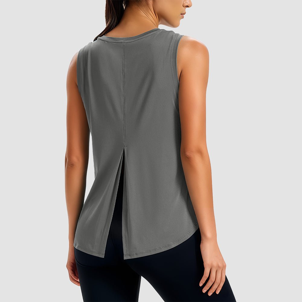 True Red Women's Quick - Dry Yoga Muscle Tank (Open Back) - MAGCOMSEN