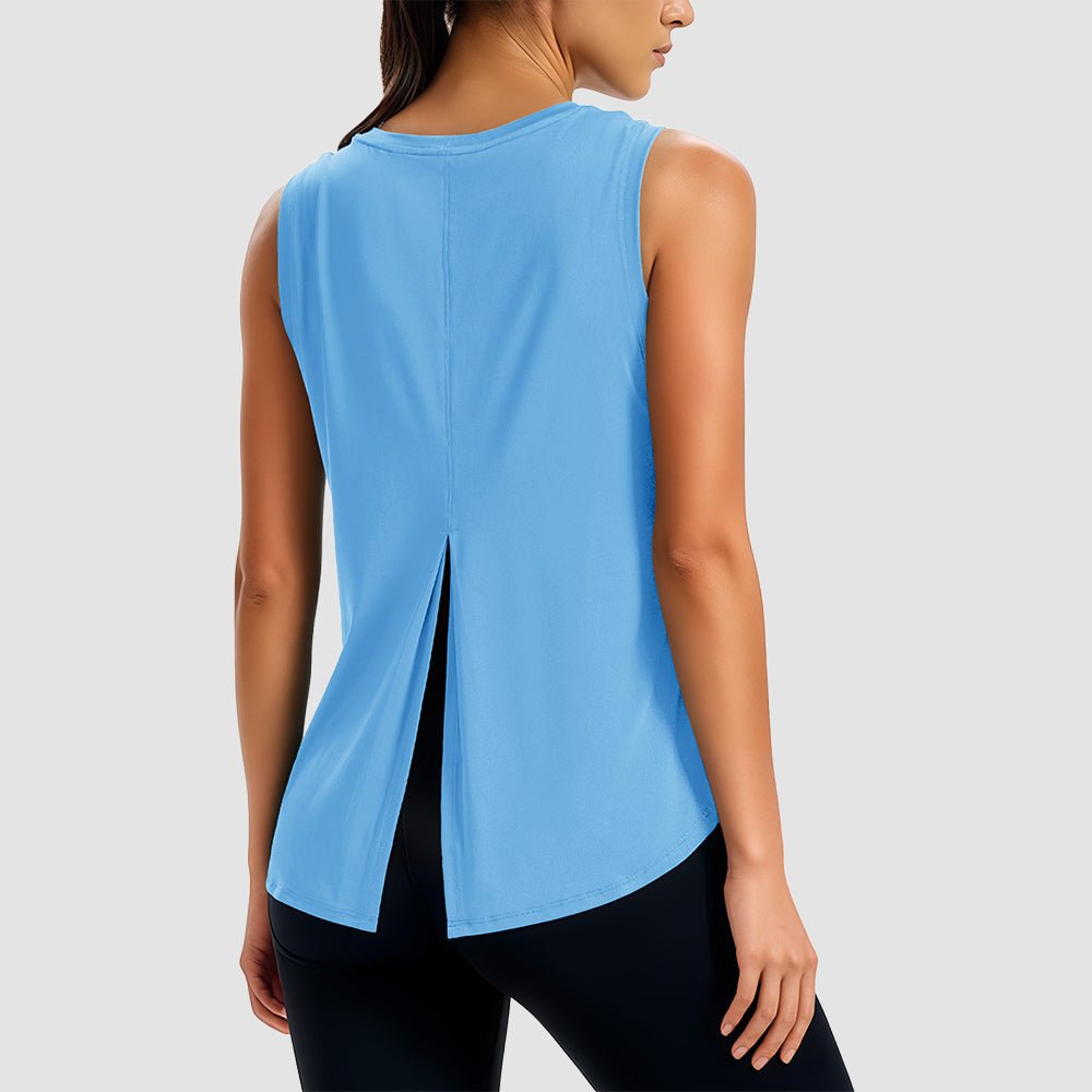 True Red Women's Quick - Dry Yoga Muscle Tank (Open Back) - MAGCOMSEN