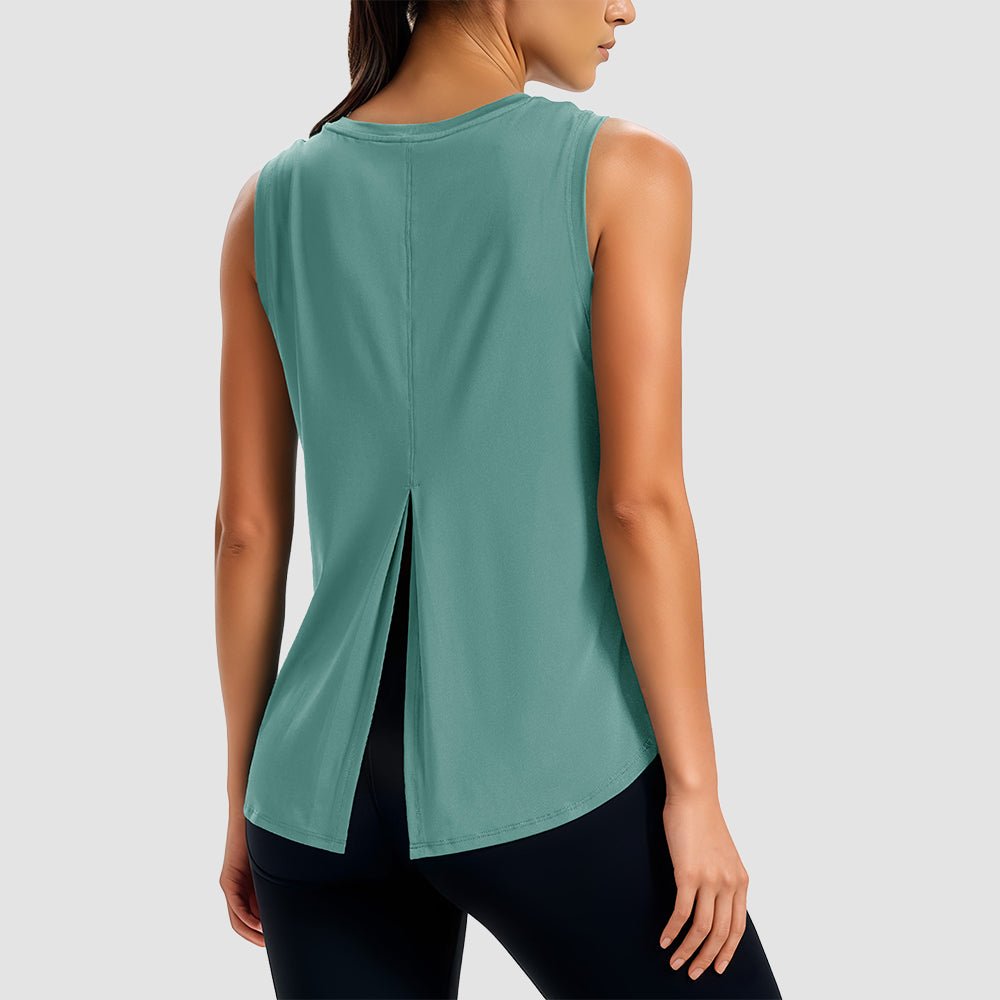 True Red Women's Quick - Dry Yoga Muscle Tank (Open Back) - MAGCOMSEN