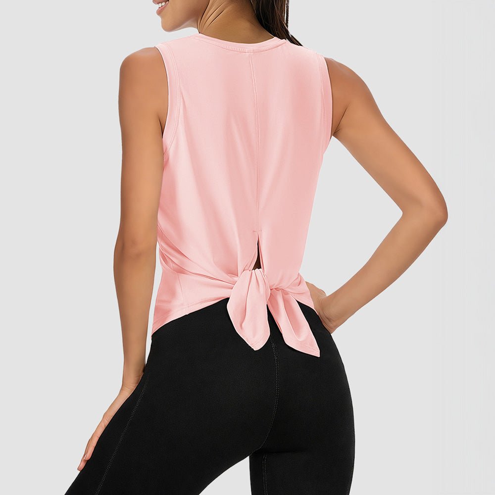 Pink Women's Quick - Dry Yoga Muscle Tank (Open Back) - MAGCOMSEN