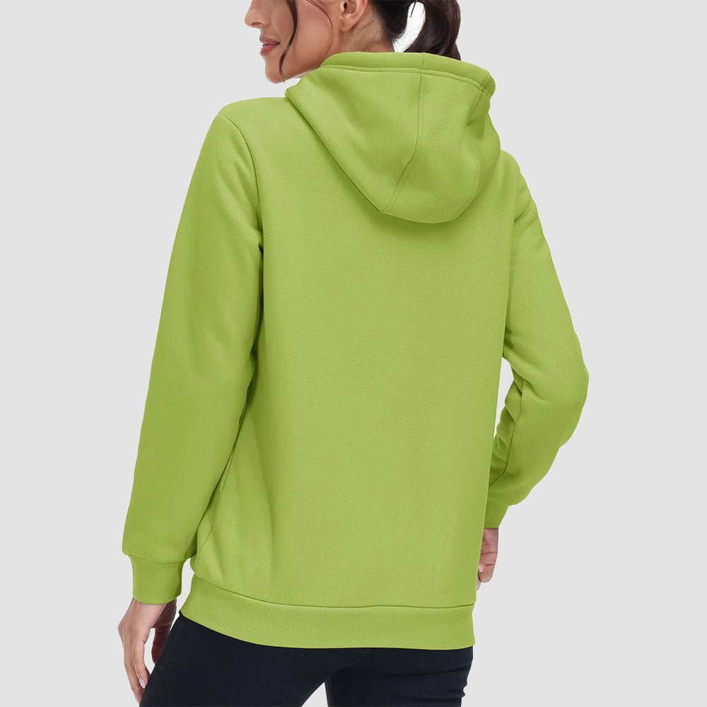 Olive Women's Sherpa Hoodie - Fleece Lined & Kangaroo Pocket - MAGCOMSEN