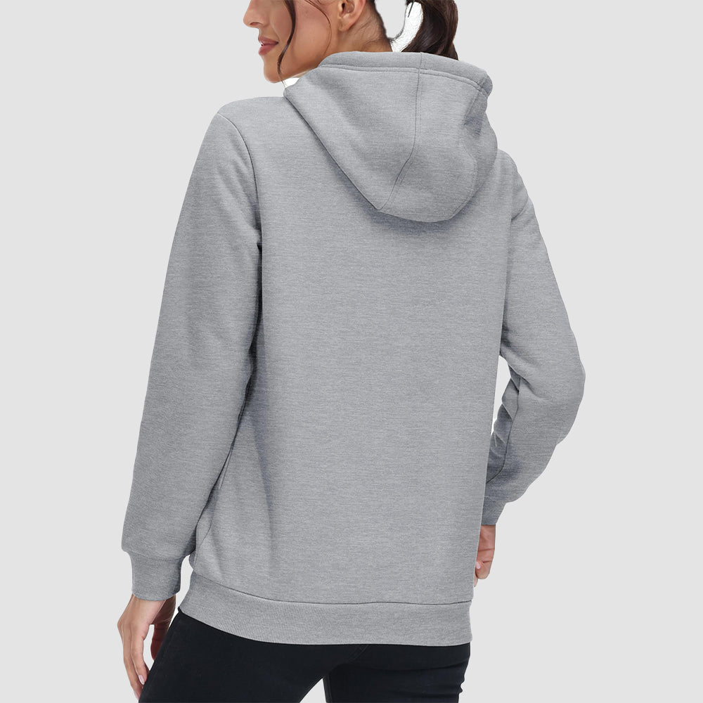Light Grey Women's Sherpa Hoodie - Fleece Lined & Kangaroo Pocket - MAGCOMSEN