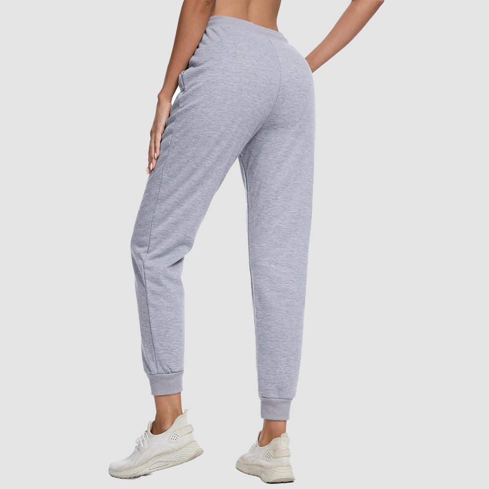 Light Grey Women's Sherpa Lined Sweatpants Warm Fleece Winter Joggers - MAGCOMSEN