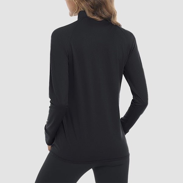 Black Women's UPF 50+ Sun Protection Tennis Jacket Long Sleeve - MAGCOMSEN