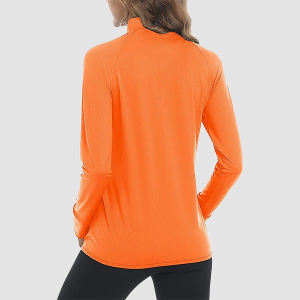 Bright Orange Women's UPF 50+ Sun Protection Tennis Jacket Long Sleeve - MAGCOMSEN