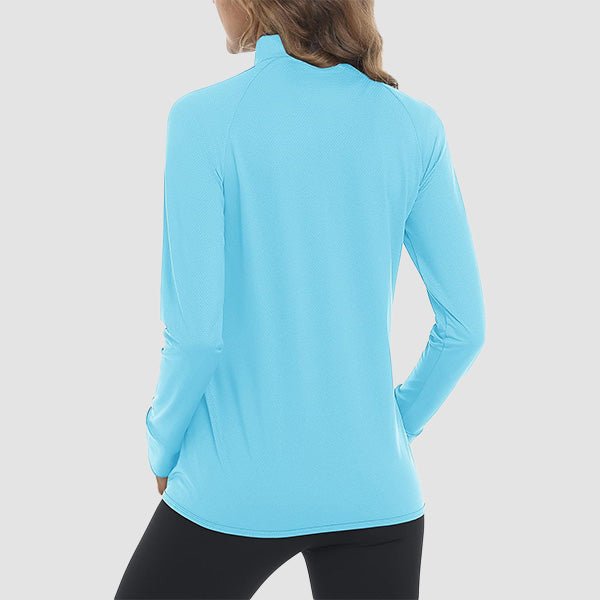 Light Blue Women's UPF 50+ Sun Protection Tennis Jacket Long Sleeve - MAGCOMSEN