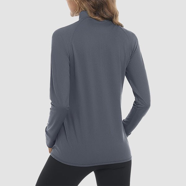 Dark Grey Women's UPF 50+ Sun Protection Tennis Jacket Long Sleeve - MAGCOMSEN