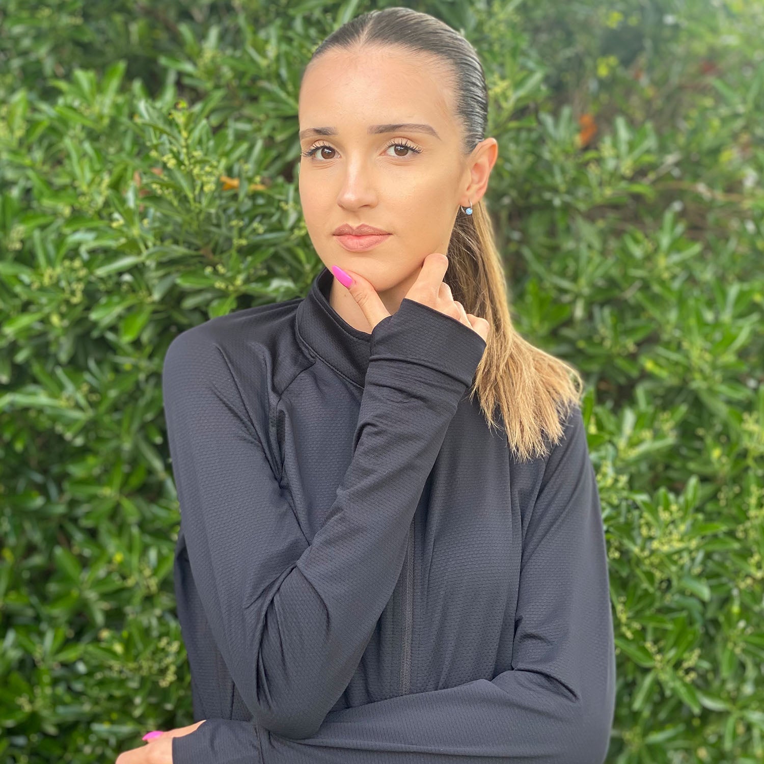 Black Women's UPF 50+ Sun Protection Tennis Jacket Long Sleeve - MAGCOMSEN