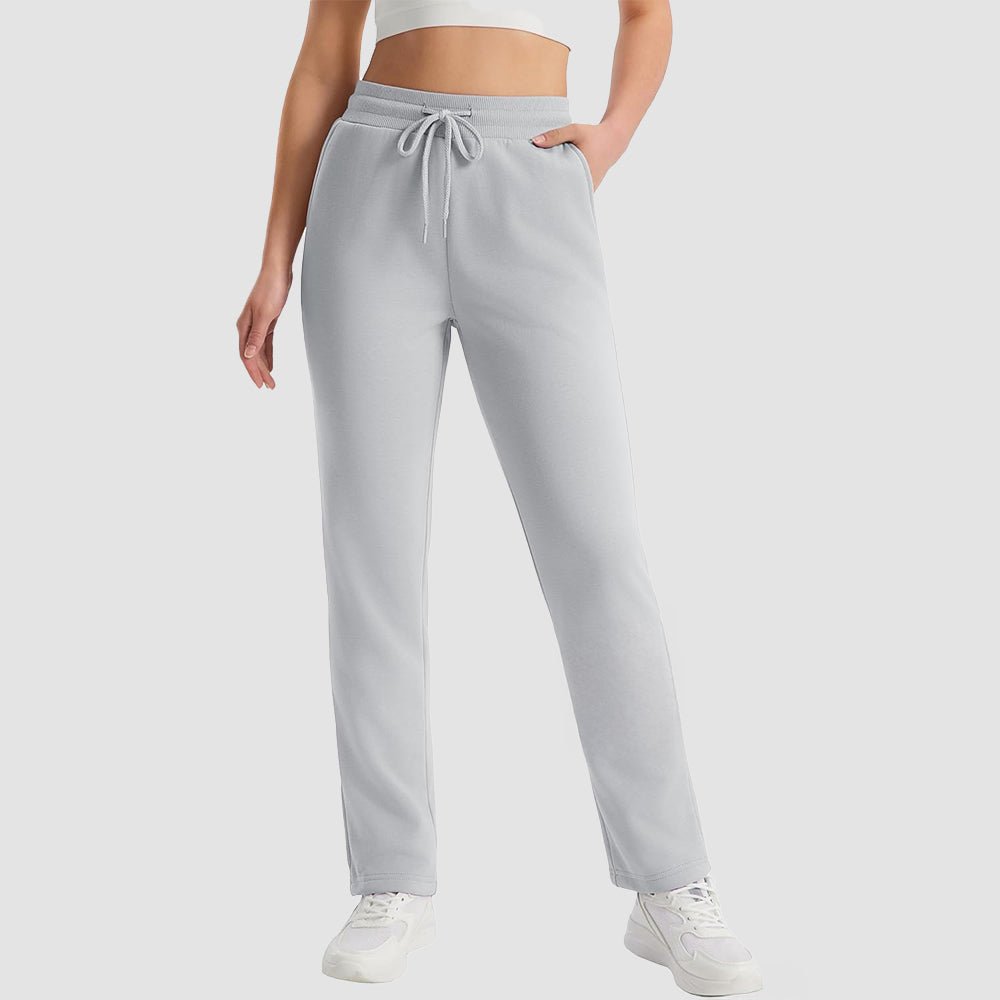 Light Grey Women's Sweatpants Fleece Pants Thermal Winter Pants - MAGCOMSEN