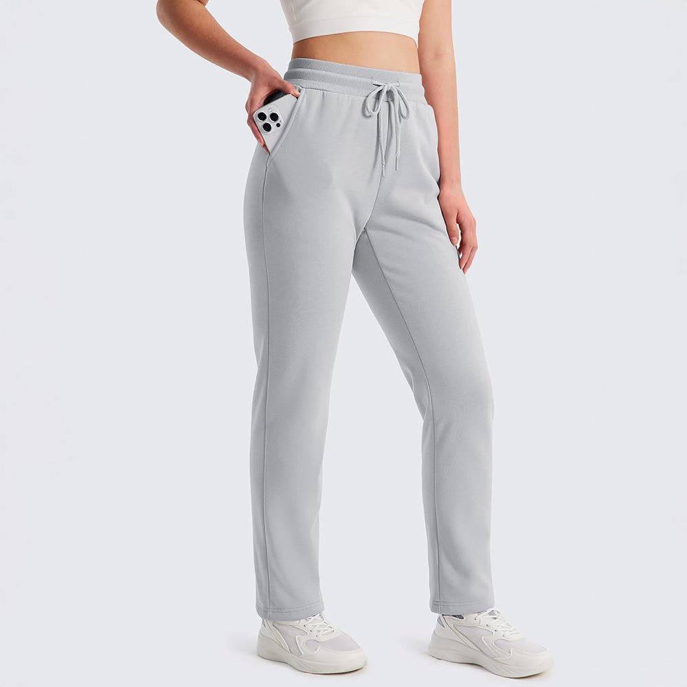 Light Grey Women's Sweatpants Fleece Pants Thermal Winter Pants - MAGCOMSEN