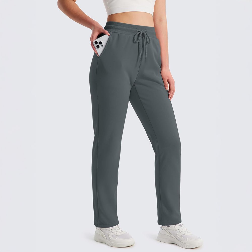 Dark Grey Women's Sweatpants Fleece Pants Thermal Winter Pants - MAGCOMSEN