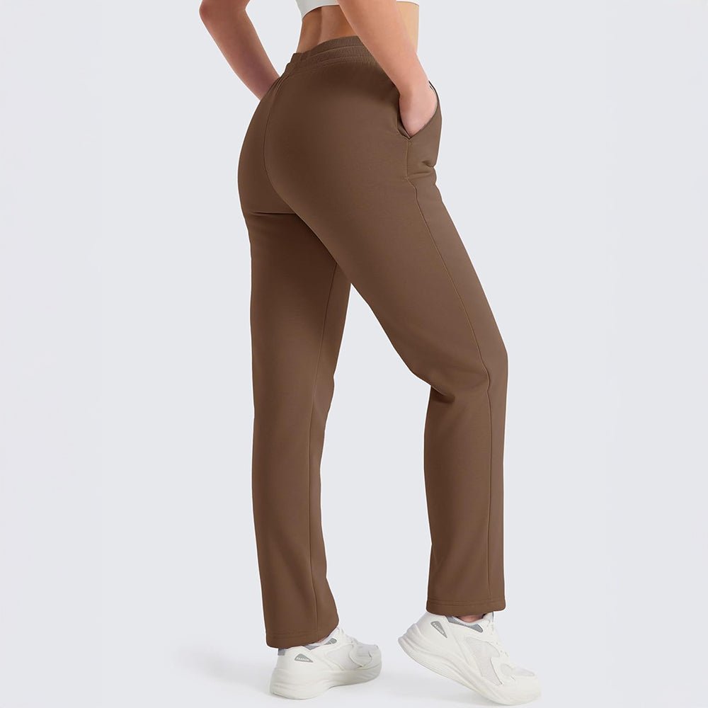 Brown Women's Sweatpants Fleece Pants Thermal Winter Pants - MAGCOMSEN