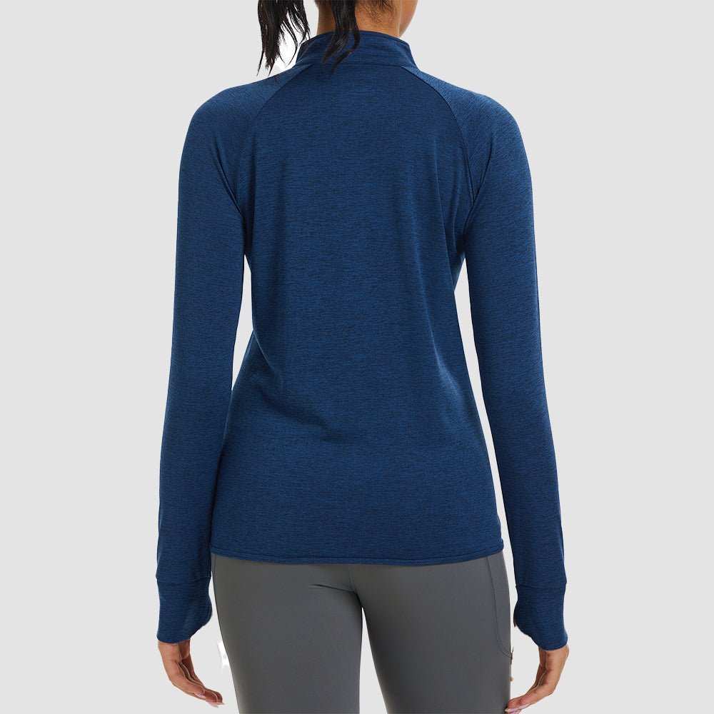 Dark Blue Women's UPF 50+ Full Zip Running Jacket - Lightweight Sun Protection Top - MAGCOMSEN