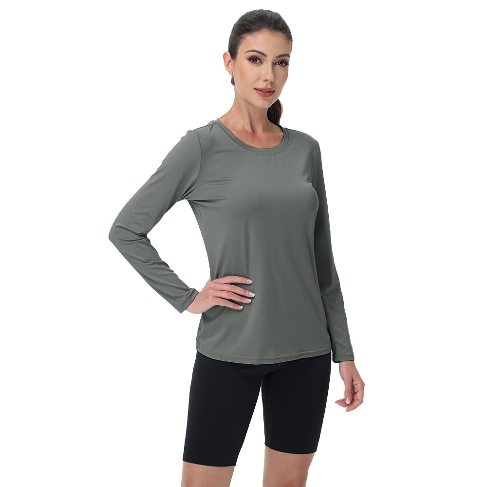 Dark Grey Women's UPF 80+ Long Sleeve Sun Protection Quick - Dry Shirt - MAGCOMSEN