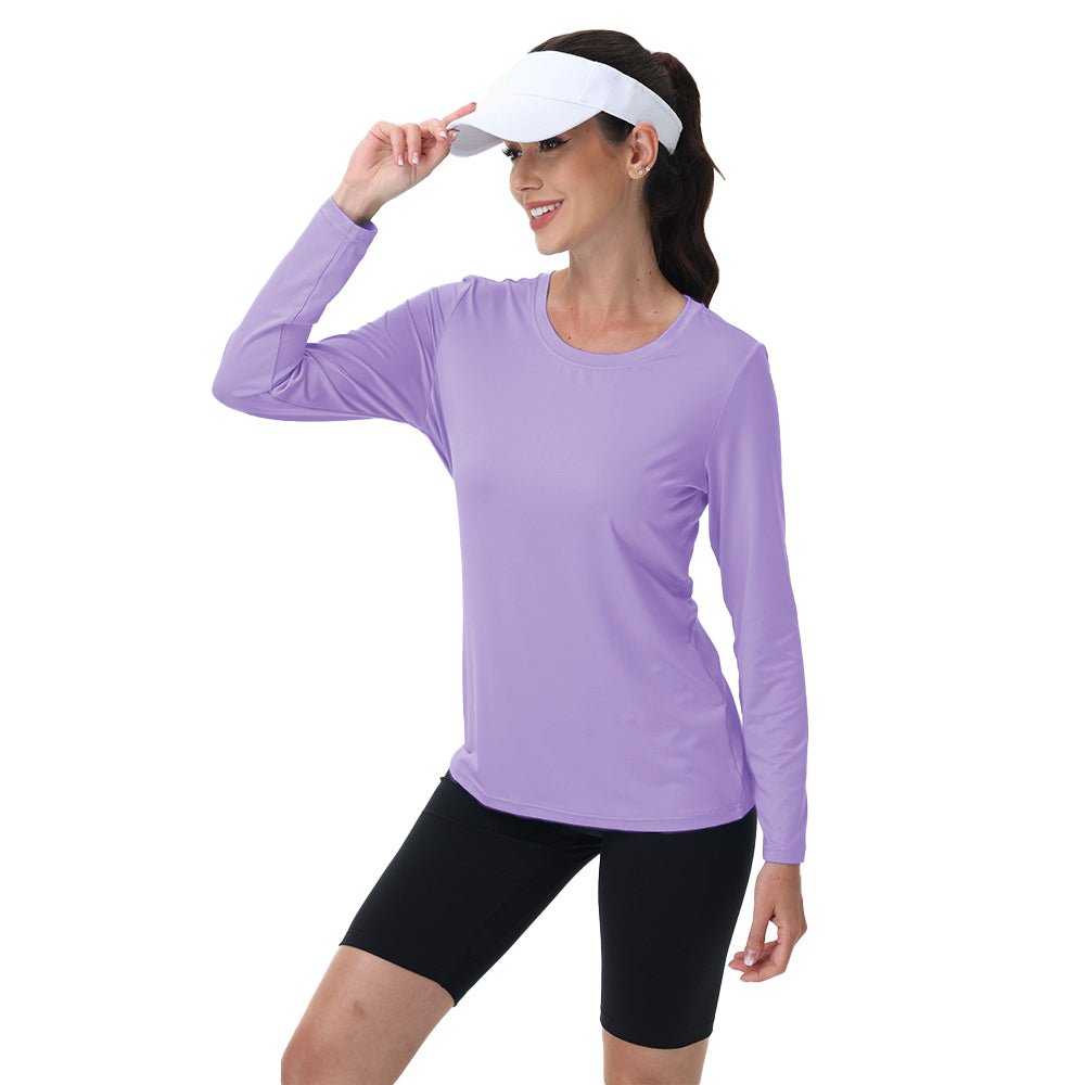 Light Purple Women's UPF 80+ Long Sleeve Sun Protection Quick - Dry Shirt - MAGCOMSEN