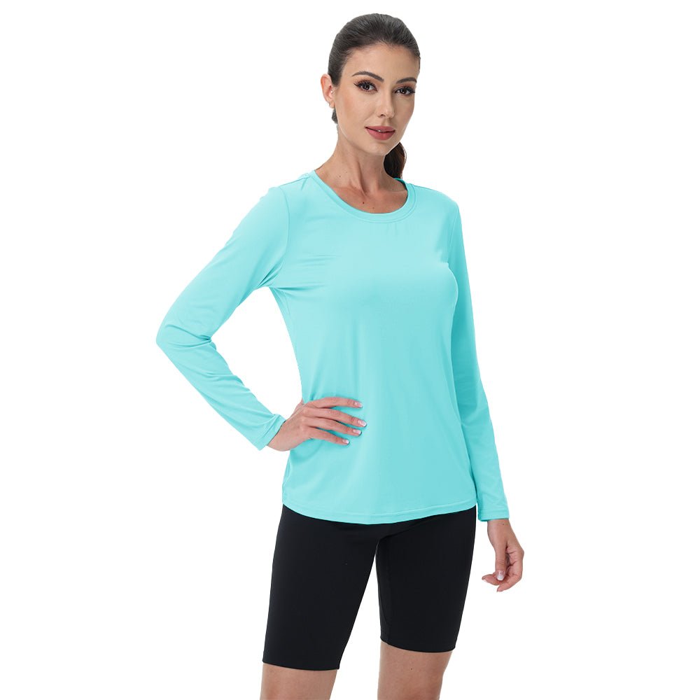Lake Blue Women's UPF 80+ Long Sleeve Sun Protection Quick - Dry Shirt - MAGCOMSEN