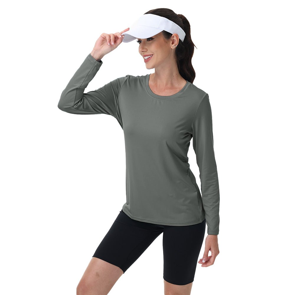 Dark Grey Women's UPF 80+ Long Sleeve Sun Protection Quick - Dry Shirt - MAGCOMSEN