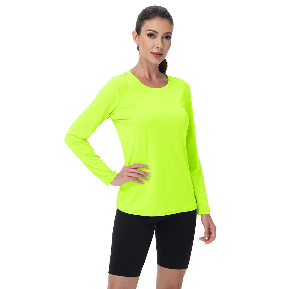 Bright Green Women's UPF 80+ Long Sleeve Sun Protection Quick - Dry Shirt - MAGCOMSEN