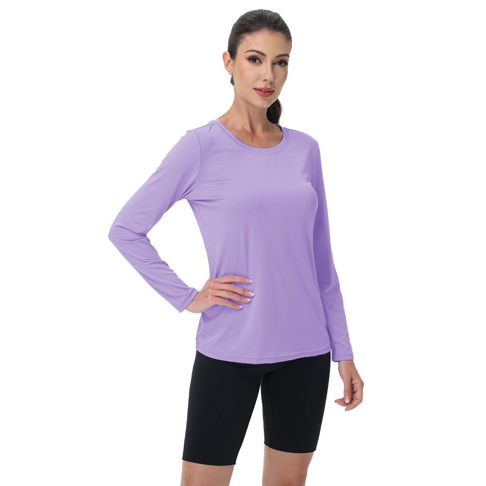 Light Purple Women's UPF 80+ Long Sleeve Sun Protection Quick - Dry Shirt - MAGCOMSEN