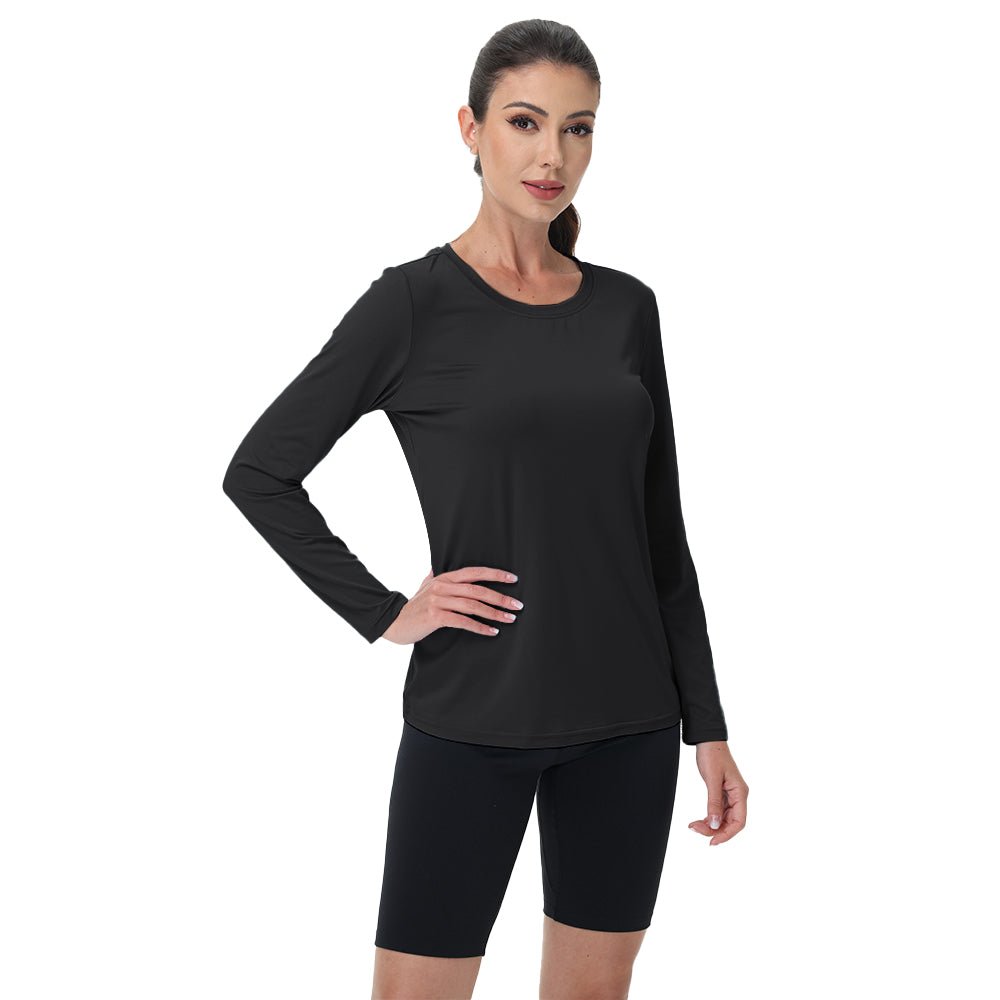 Black Women's UPF 80+ Long Sleeve Sun Protection Quick - Dry Shirt - MAGCOMSEN