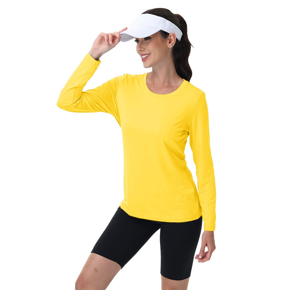 Yellow Women's UPF 80+ Long Sleeve Sun Protection Quick - Dry Shirt - MAGCOMSEN