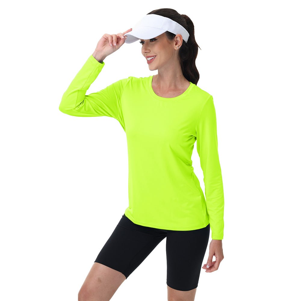 Bright Green Women's UPF 80+ Long Sleeve Sun Protection Quick - Dry Shirt - MAGCOMSEN