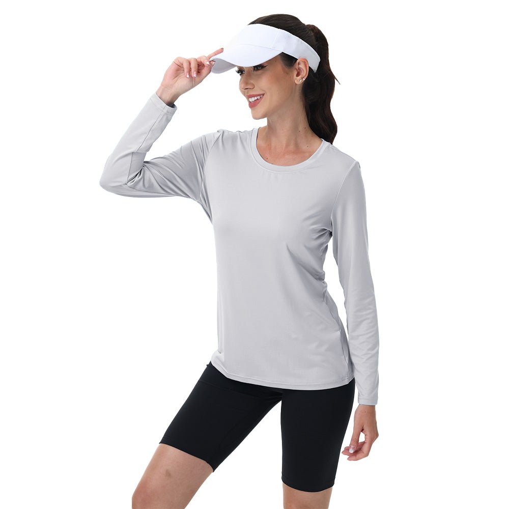 Light Grey Women's UPF 80+ Long Sleeve Sun Protection Quick - Dry Shirt - MAGCOMSEN