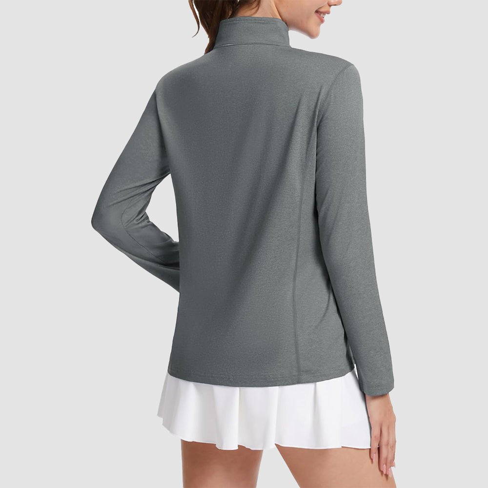 Dark Grey Women's UPF50 Shirt - 1/4 Zip, Quick Dry & Sun Protection - MAGCOMSEN
