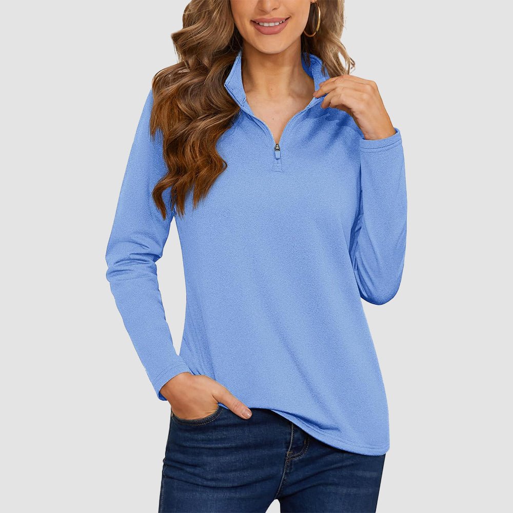 Light Blue Women's UPF50+ Sun Shirt - Long Sleeve Quick Dry - MAGCOMSEN